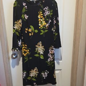 Tommy Hilfiger Black Dress with Yellow and Green Floral